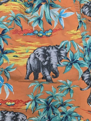 Polo Ralph Lauren Swim Trunks Men's Large Orange Beach Tropical Elephant Print - Picture 4 of 10