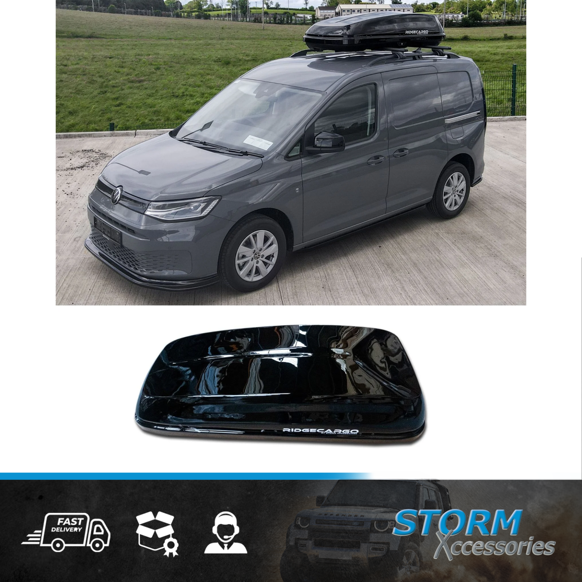 FOR RIDGECARGO SERIES 600L ROOF BOX IN BLACK 178 X 42 X 80CM