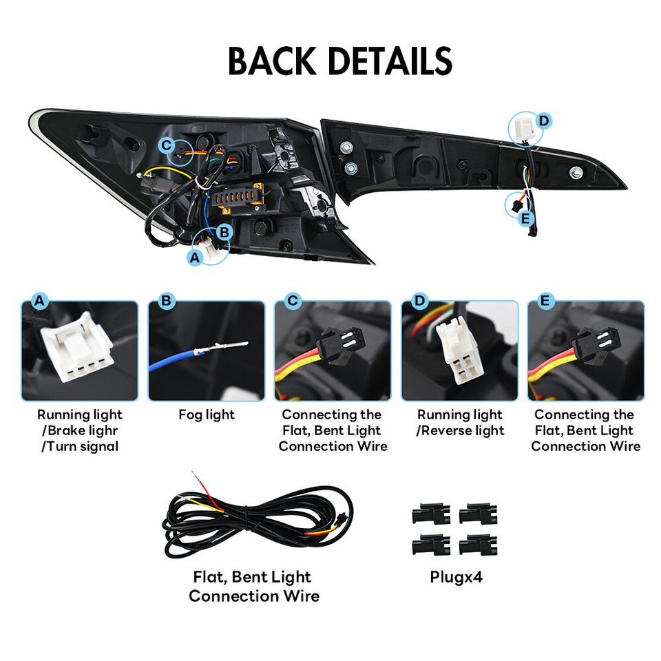 LED Rear Tail Lights Assembly for Toyota US Corolla Hatchback 2020-2024 ...