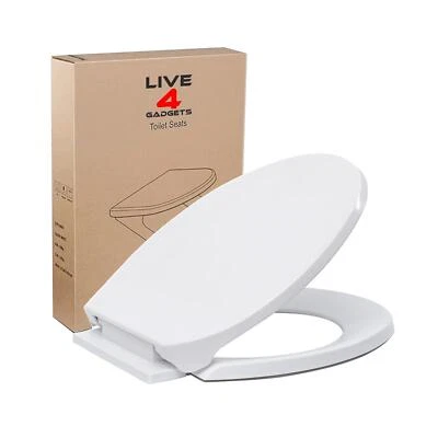 Toilet Seat Soft Close Luxury White Seats Anti Slam WC Home Heavy Duty