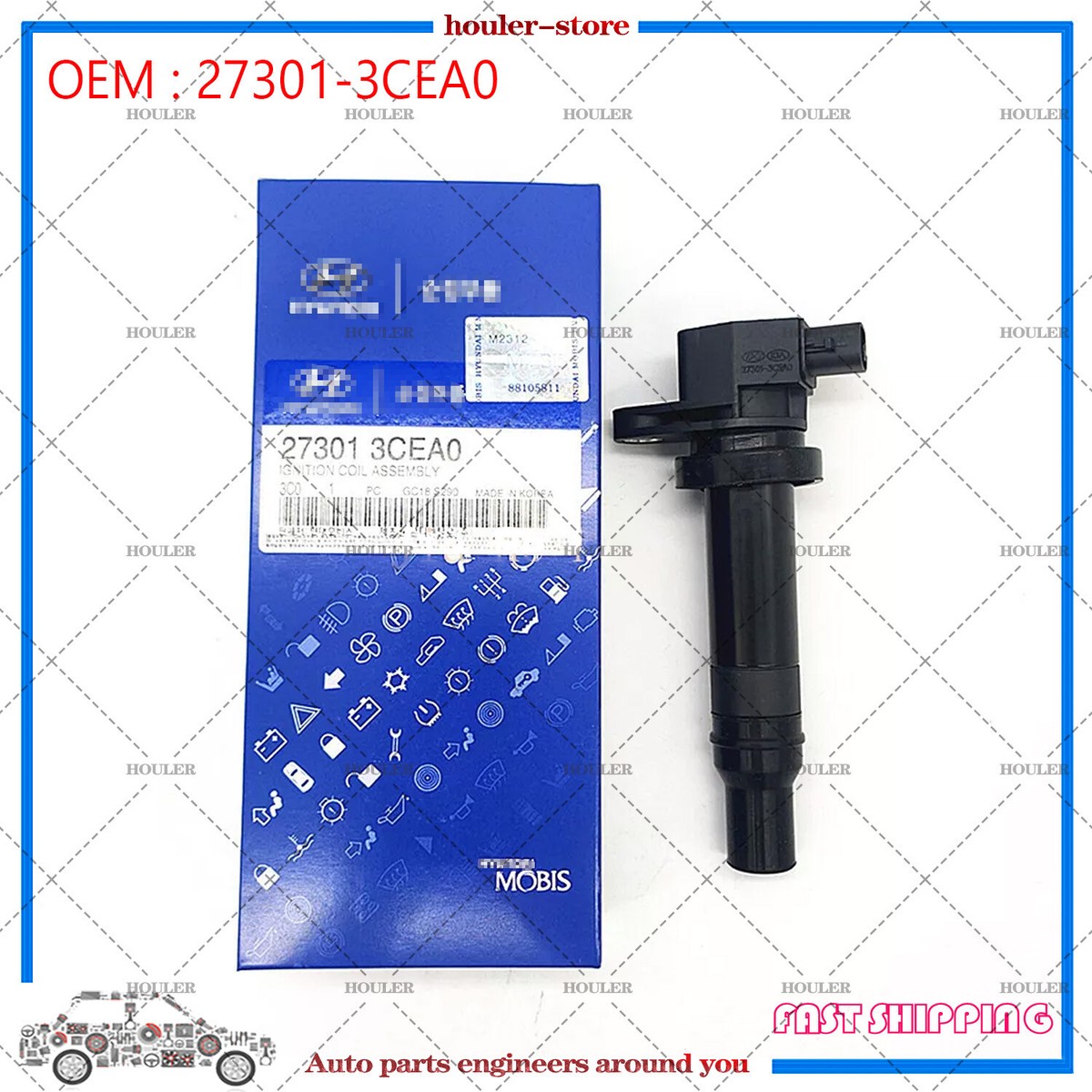 キラキラパイン Honda/Acura K-Series OEM Denso Ignition Coil Packs, Set of 4