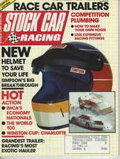Stock Car Racing January 1990 - New Helmet to Save Your Life / Race Car Trailers