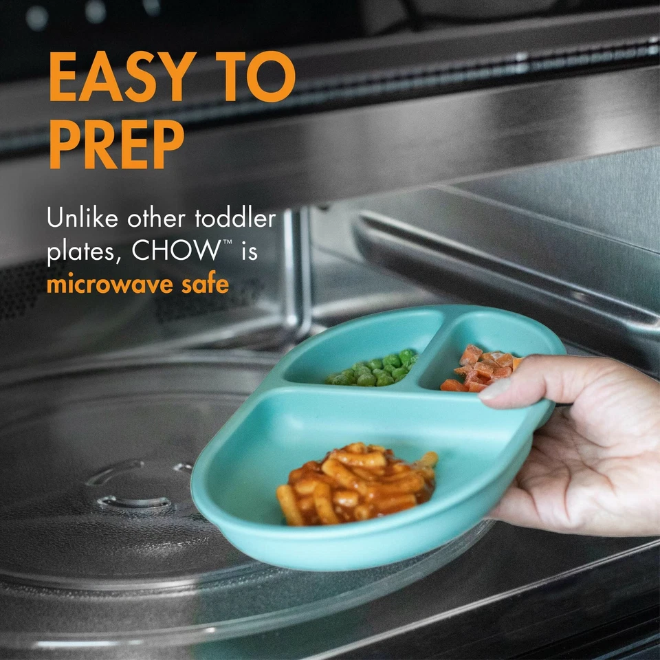 Juego de platos de silicona irrompibles para lavavajillas CHOW aptos para microondas azul Foto 4 de 4
