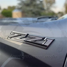 2PCS 3D Silver Black For 2019-2024 Silverado Z71 Emblem Badge Nameplate