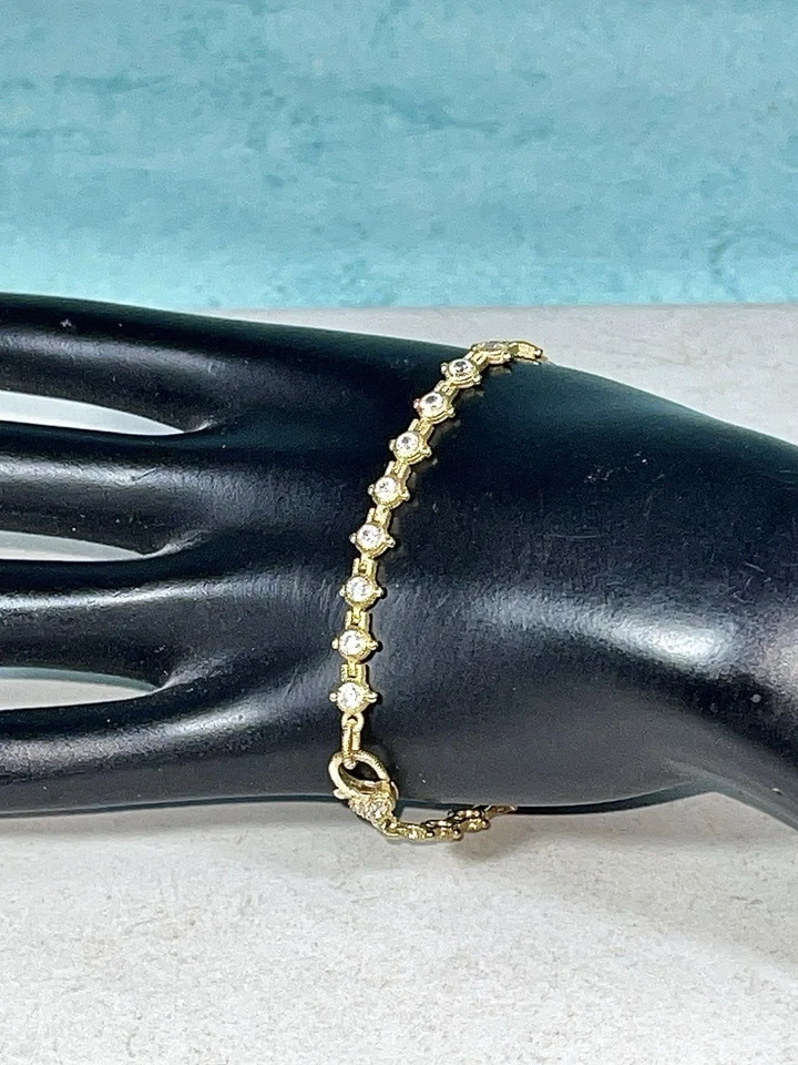 Теннисный браслет Judith Ripka из стерлингового золота 925 пробы с фианитом 7,5 дюйма новый без ценников - Изображение 4 из 4