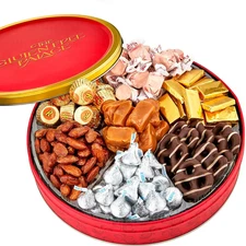 Assorted Candy Gift Basket Tin – Gourmet Variety of Nuts & Gluten Free Christmas