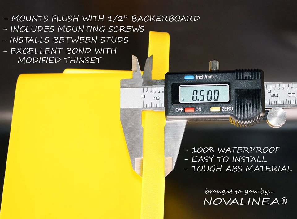 Двойная полка 16 x 20 дюймов утопленная душевая ниша с монтажными винтами в комплекте, M... - Изображение 3 из 4