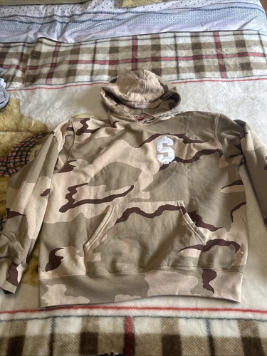 SWEAT SHIRT À CAPUCHE CAMOUFLAGE SUPRÊME TAILLE L NEUF LOGO $