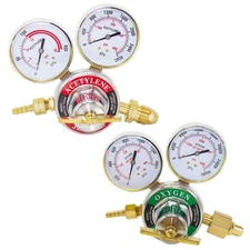 Oxygen Acetylene Regulators, CGA540 and CGA510 Inlet Connection Welding Gas G...