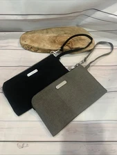 (2)Baggallini *Nylon Zip Around RFID Wristlet Wallet Clutch*Bill Coin Card Slot