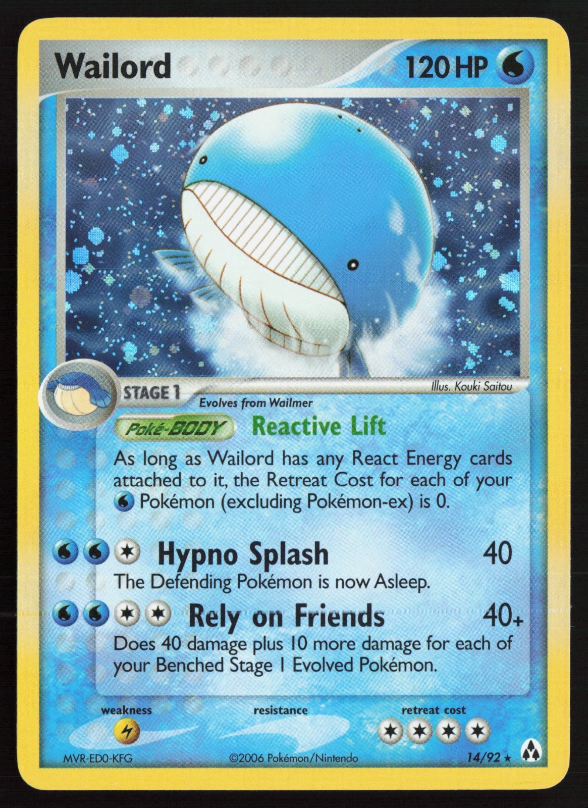 2006 Pokemon Wailord Legend Maker Holo Foil 14/92 NM