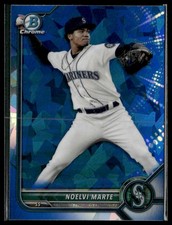 Noelvi Marte 2022 Bowman Chrome Sapphire Edition Prospects #BCP-186 Mariners