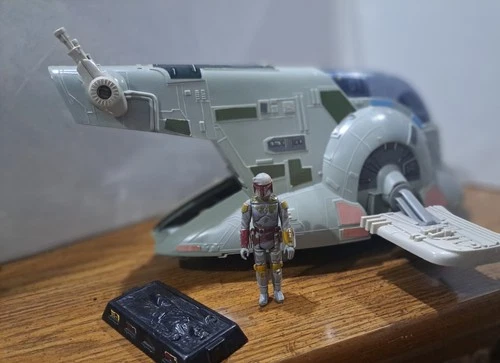 Vintage 1981 STAR WARS Boba Fett SLAVE 1 Kenner Figure Vehicle ESB NEAR COMPLETE