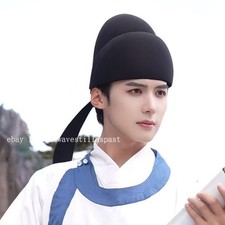 Chinese Men's Tang Dynasty Retro Black Hanfu Hat Hair Accessories Vintage