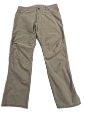 Kuhl Revolvr Rogue Pants (38/32) Tan Zip Pockets Tapered Phone-Pocket