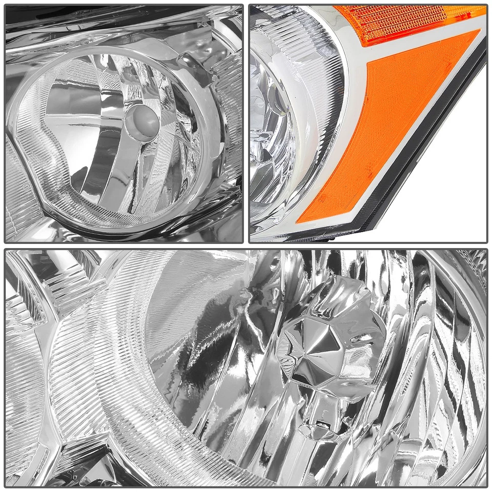 FOR 08-12 HONDA ACCORD SEDAN CHROME HOUSING AMBER CORNER HEADLIGHT LAMP+TOOL SET — 第 2/4 张图片