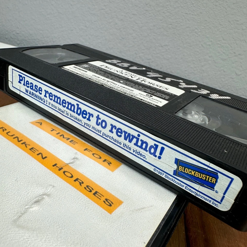 A Time For Drunken Horses VHS Blockbuster Video Rare Collectible Movie Tape - Image 3 of 4