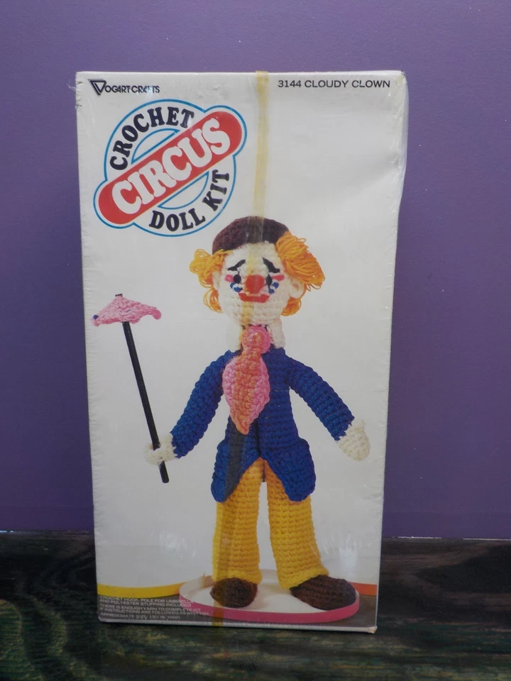 Vintage Cloudy Clown Circus Crochet Doll Kit #3144 (Vogart Crafts) NEW - Image 4 of 4