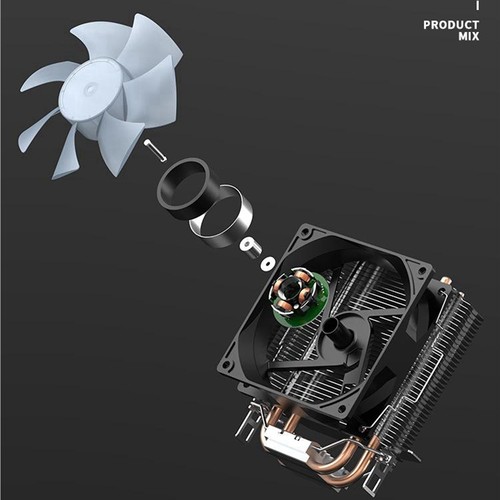 2X(A200 Dual Heat Pipe Air Cooling Radiator Multi-Platform Silent CPU1684 - Afbeelding 6 van 8
