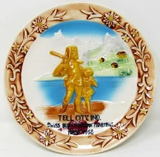 Tell City Indiana 1958 Vintage Commemorative Plate Collectible GC Free Shipping