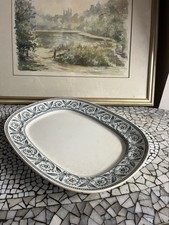 Antico piatto da portata Villeroy Boch Mettlach Ella 41 x 32,5 cm 1900 circa