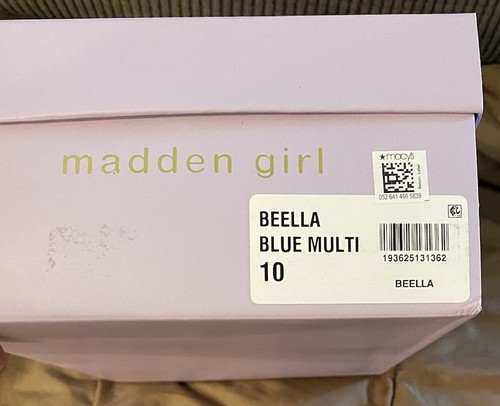 Madden Girl Beela Blue Multicolor Snake Pattern Size 10 Heels W/ankle Strap NWB - Picture 8 of 8