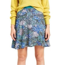 Anthropologie Maeve Cottage Floral Abstract Chiffon Skirt Women s Sz L NWT 99
