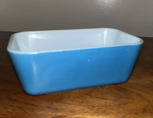 Pyrex Blue Primary Rectangle Refrigerator Dish Container 0502 Vintage