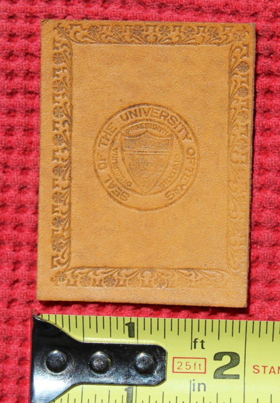 1920s University of Texas Longhorn Tobacco Leather Patch College Cigarette Cigar