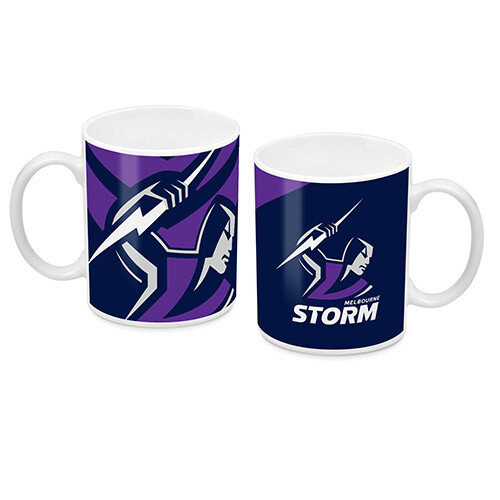 98858 MELBOURNE STORM NRL LARGE TEAM LOGO CERAMIC COFFEE MUG IN BOX - Picture 1 of 1