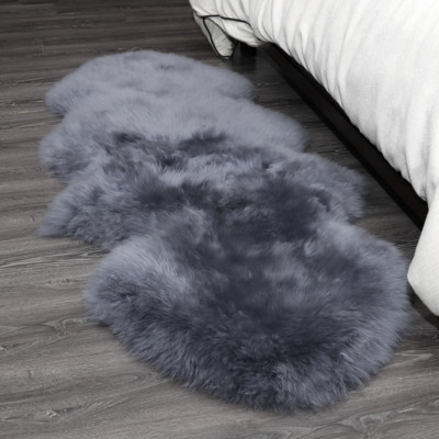 Faux Lammfell Schaffell Teppich Longhair Fell Bettvorleger 60x180 cm TP3519hgr