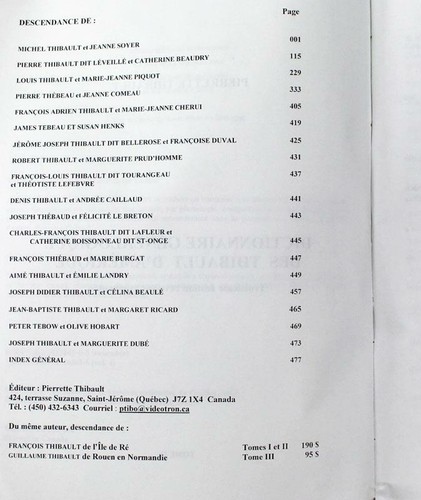 Genealogical Dictionary of Thibault of America, Vol. 4 Pierrette Thibault 2012 - Picture 4 of 5