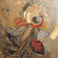 Abstract oil painting signed