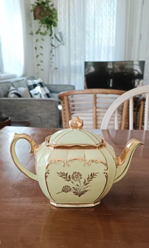 Sadler Cubed Teapot RARE Avocado Green - Picture 3 of 10