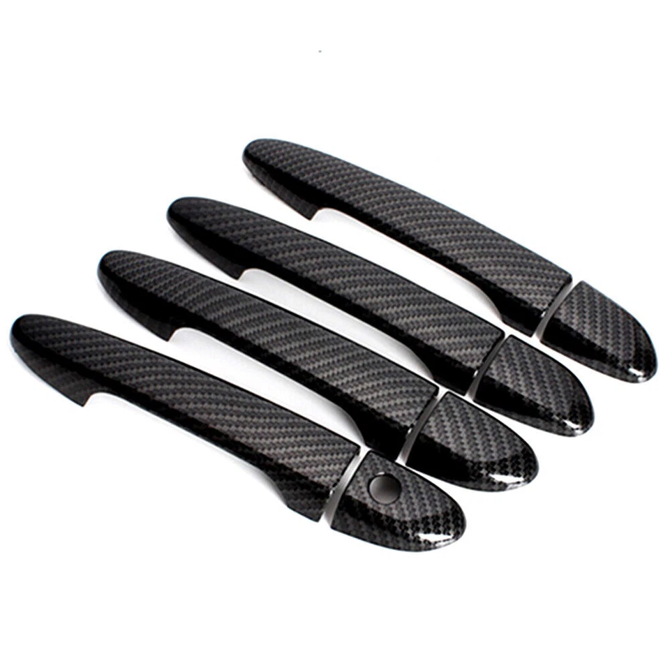 Cubiertas de manija de auto de 4 puertas de fibra de carbono ABS para Mazda 2 3 6 CX-3 CX-5 2009-2017 Foto 4 de 4
