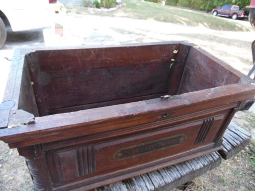 Antike Nähmaschine Holz Sarg Top Abdeckung New Home 11 3/16" T, 19 1/2" W, - Bild 6 von 12