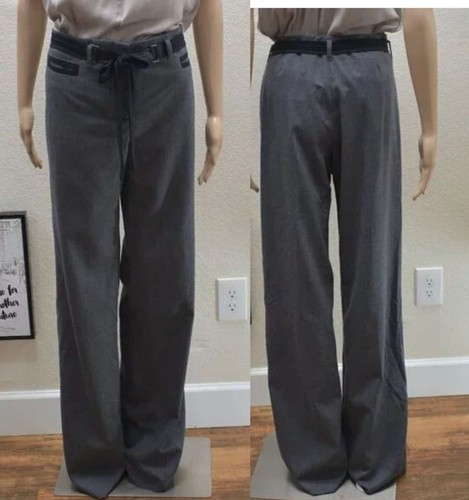 Viktor Rolf Women's Designer Dress Pants Wool Wide Leg MediumTall