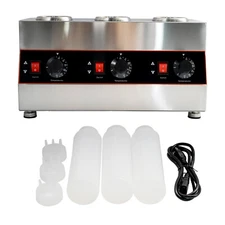 Electric Cheese Sauce Warmer Dispenser Jam Heat Preservation Machine 650mL*3