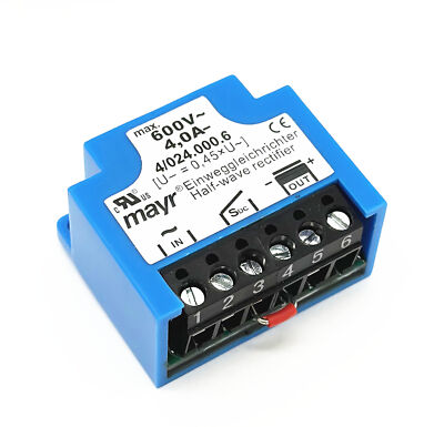 MAYR 4/024.000.6 600V 4,0A Einweggleichrichter Half-wave brake rectifier module