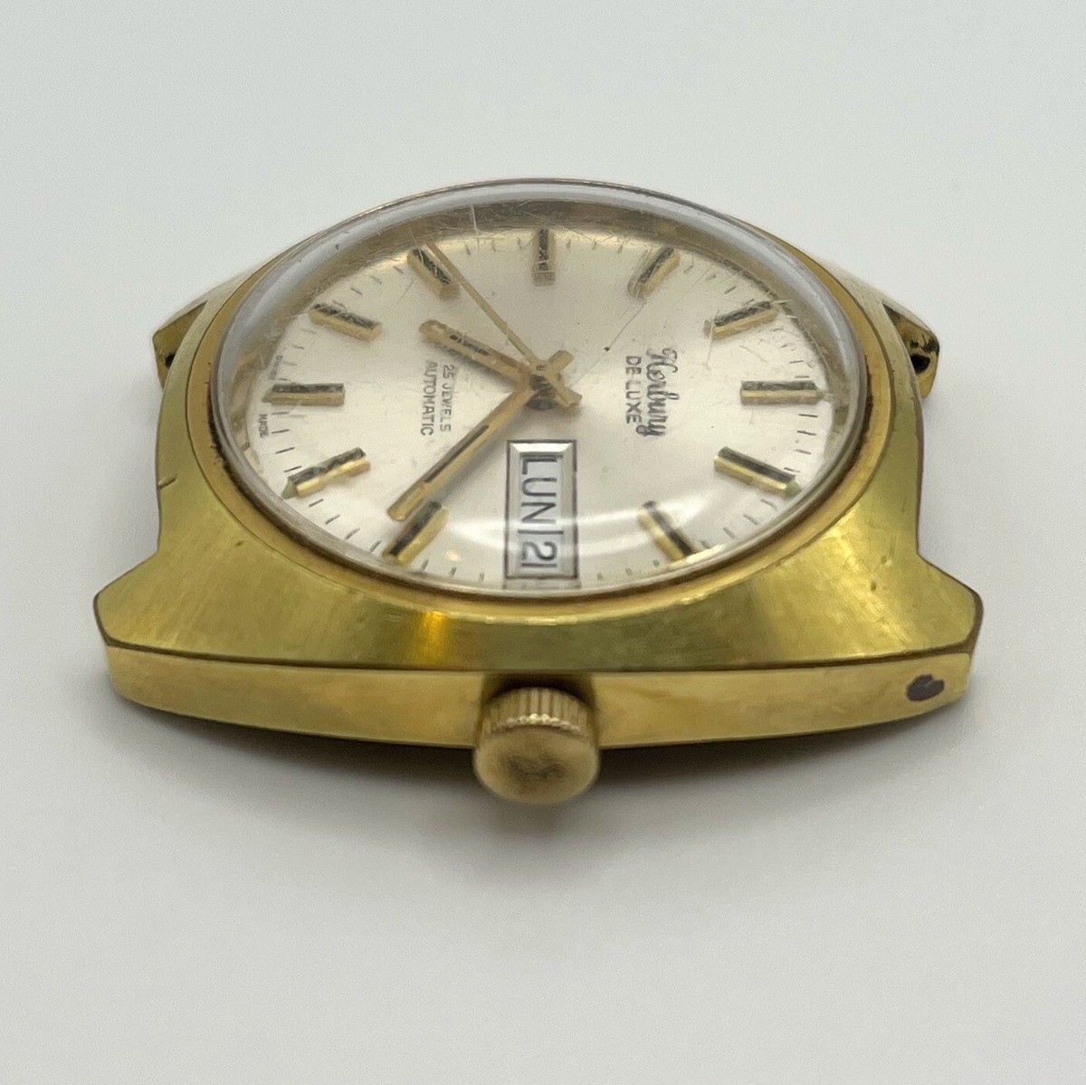 Herbury DE LUXE 25 Jewels Automatic Gold 36mm Watch Day-Date Herbury DE LUXE 25 Jewels Automatic Gold 36mm Watch Day-Date