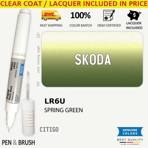 LR6U Touch Up Paint for SKODA Green CITIGO R6U 0W SPRING GREEN Pen Stick Scratch - Bild 1 von 3