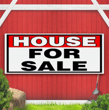 HOUSE FOR SALE RED BLACK Banner Sign Road Sign with Grommets