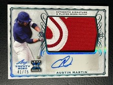 🔥 2020 LEAF TRINITY RC ROOKIE XRC AUTO RPA JERSEY PATCH AUSTIN MARTIN /75