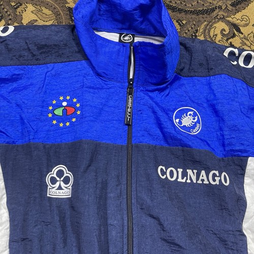 Vtg Castelli Colnago Cycling Track Suit Zip Up Blue Jacket Mens Size L Italia - 第 2/11 張圖片