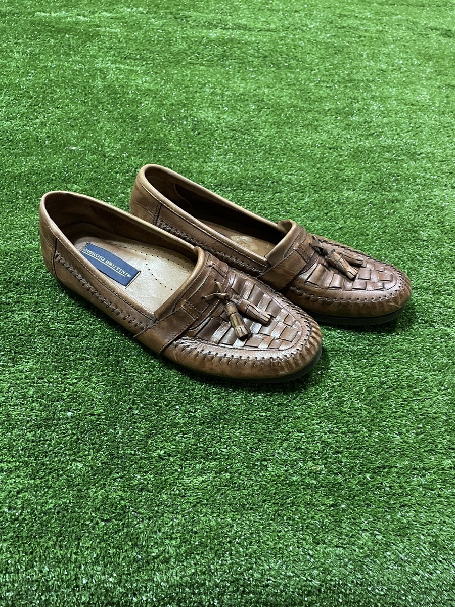 Vintage Giorgio Brutini Loafers Cornell 10M Leather Upper | eBay