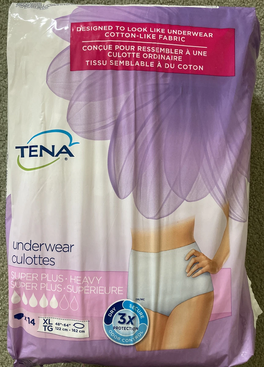 TENA Womens XL Underwear Super Plus 48-64” triple protection Heavy