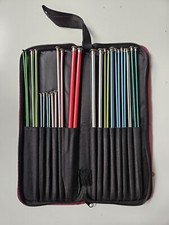VTG Knitting Needles Bates Boye Hero 14 Pairs Sizes 2 thru 15 with Canvas Case