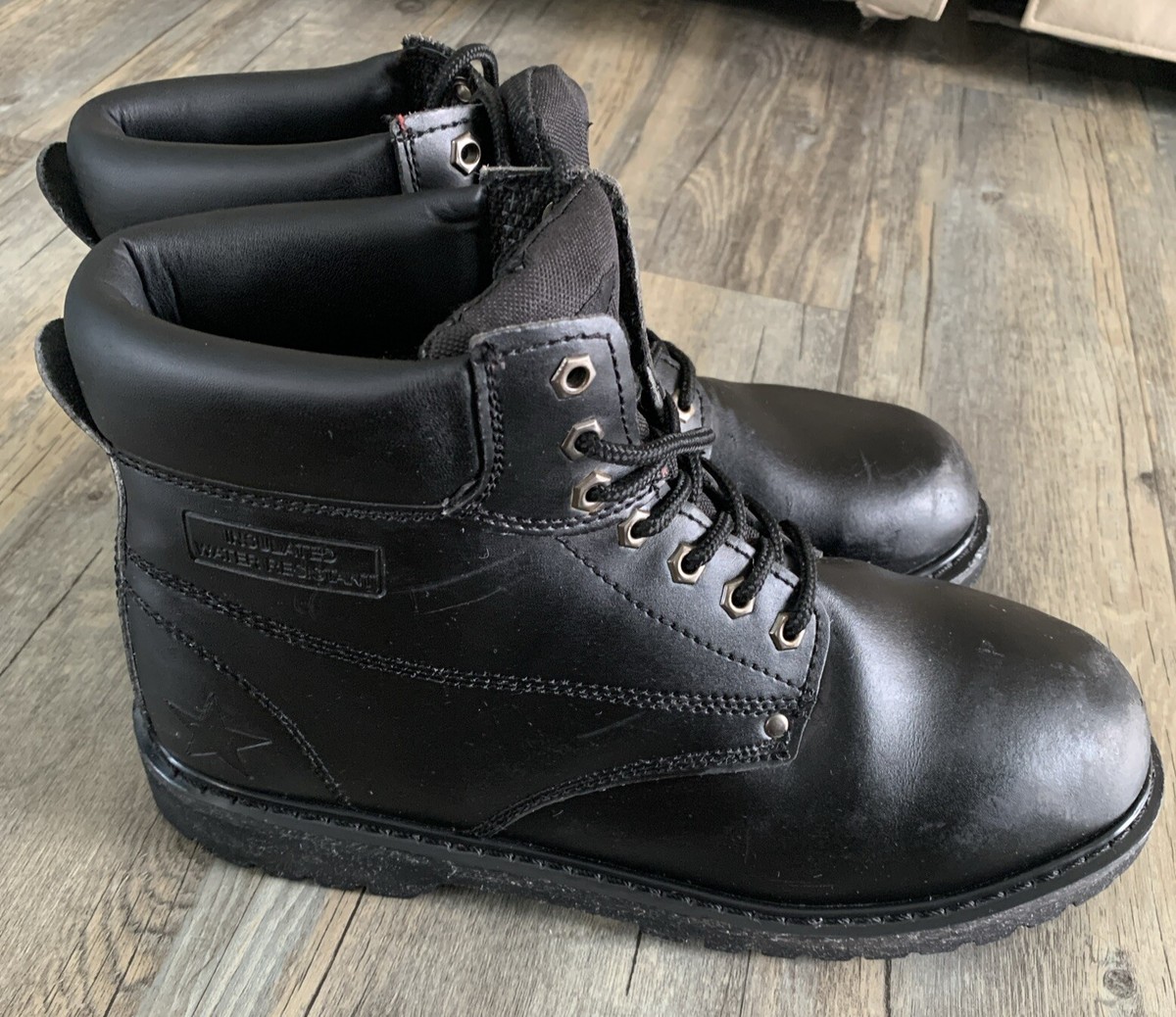 Mens Five Star Black Leather Insulated Water Resistant Boots  display picture 1