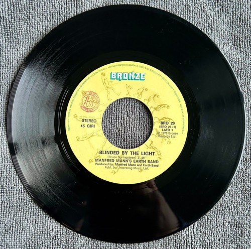 MANFRED MANN'S EARTH BAND - BLINDED BY THE LIGHT - 45 RPM ITALY 1976 - EX/VG+ - Foto 3 di 4