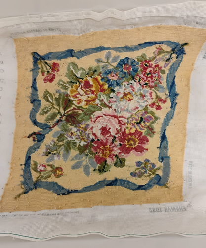 Ehrman Completed Tapestry Aubusson Roses cushion front Seat cover - Picture 4 of 5